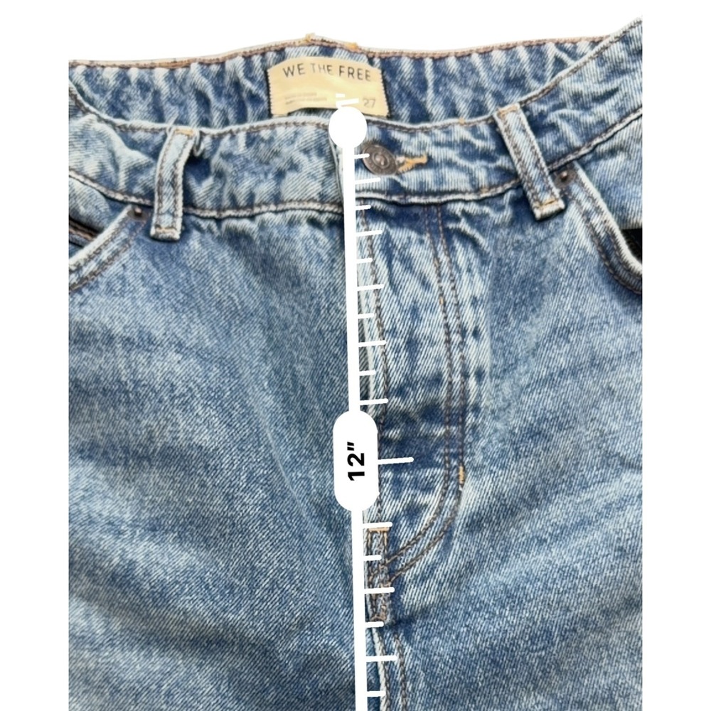Free People Deep Trance Dropped Boyfriend Jeans Women's 27 Blue Low Rise Crop - Picture 9 of 14